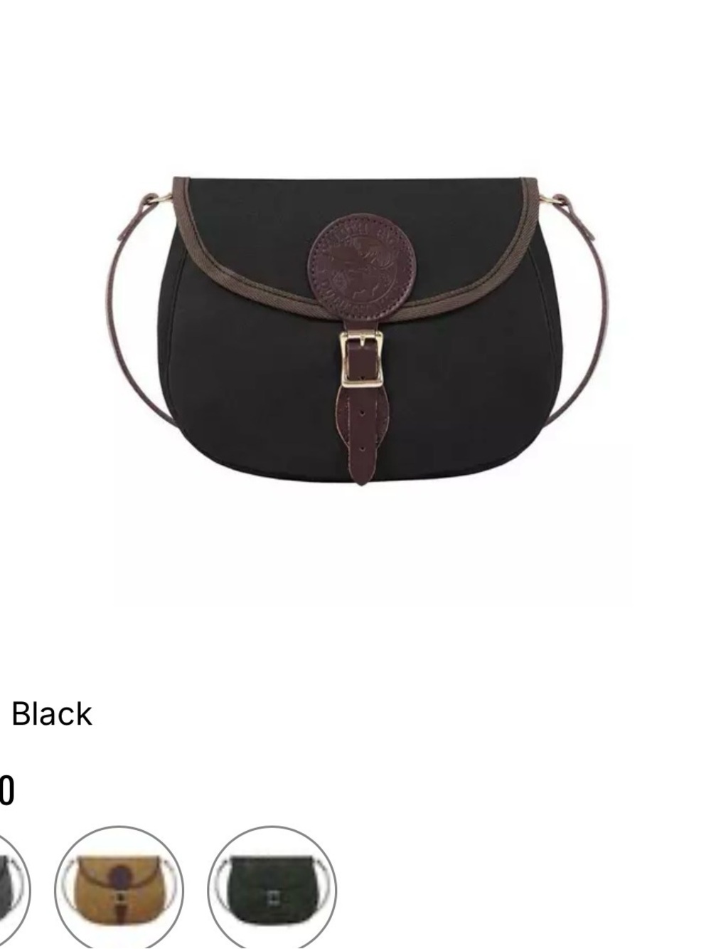 NWT Black Saddle Crossbody Bag with Brown Trim and Buckle